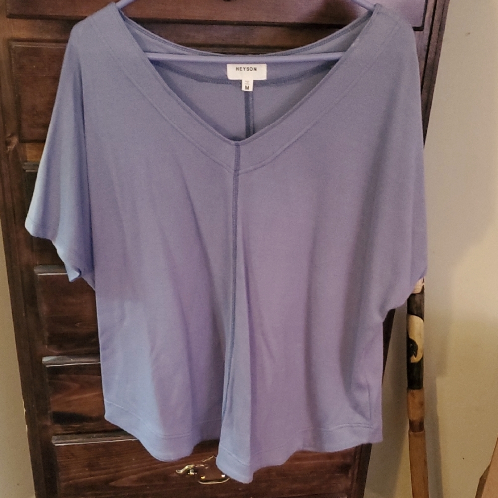 Women's Blue Short Sleeve Top
